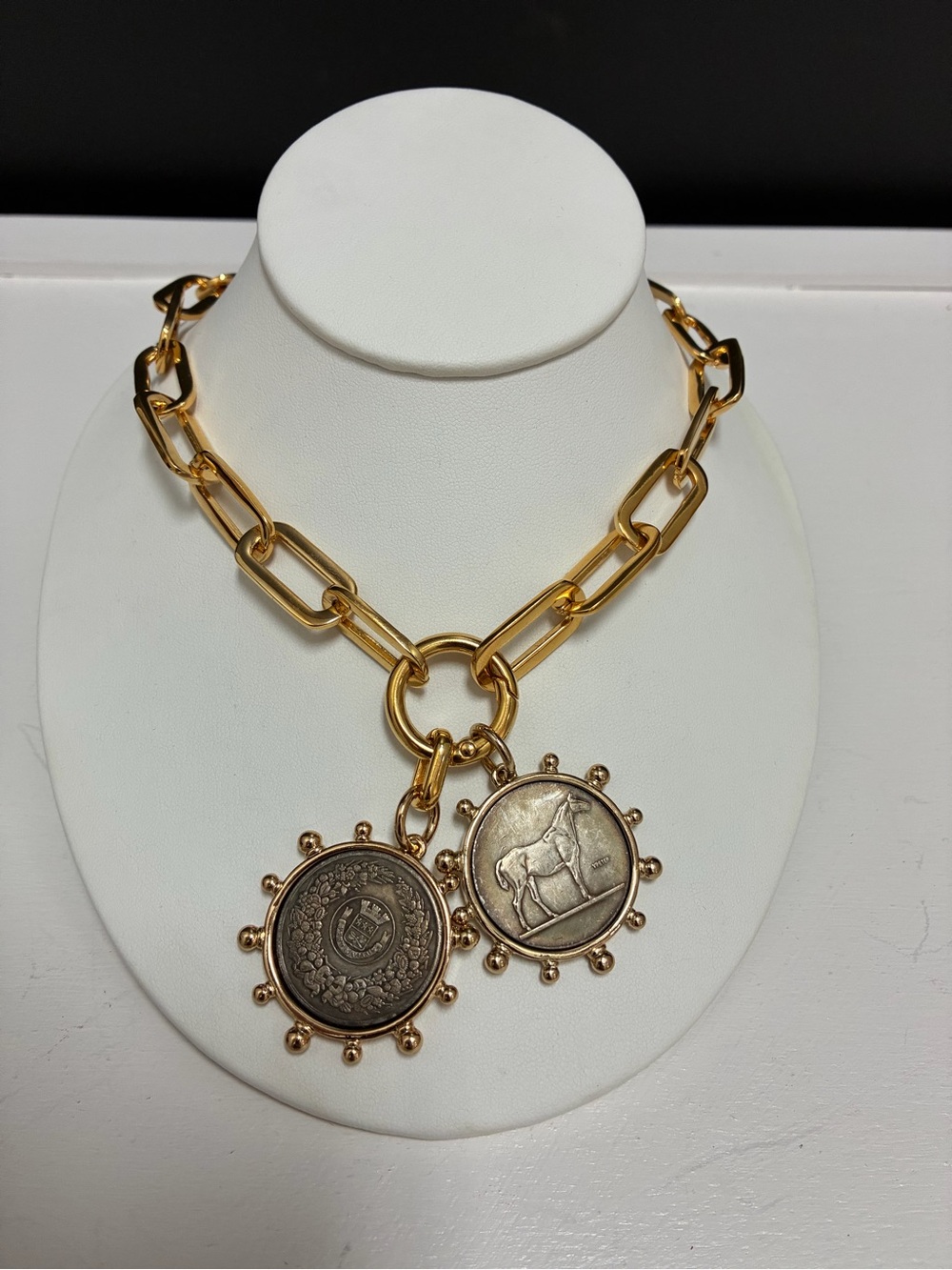 VB & Co. French Medallion Statement Necklace